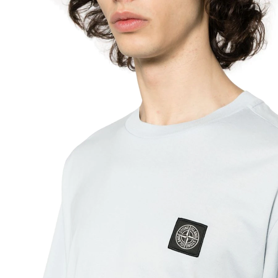 Tee Shirt Classique Stone Island : Bleu Clair