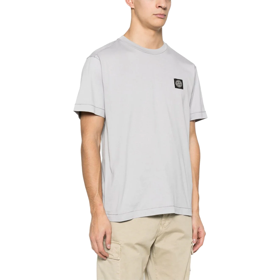 Tee Shirt Classique Stone Island : Gris Clair