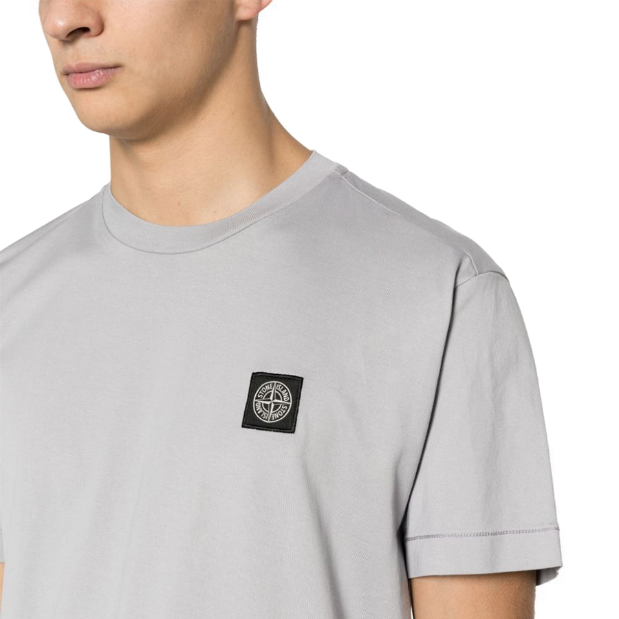 Tee Shirt Classique Stone Island : Gris Clair